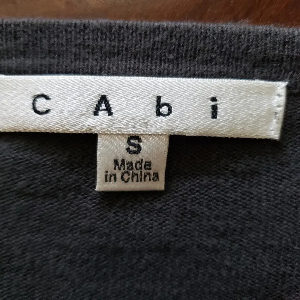 Cabi Cotton Tie Knot Cotton Knit Long Sleeve Gray Cardigan‎ Small